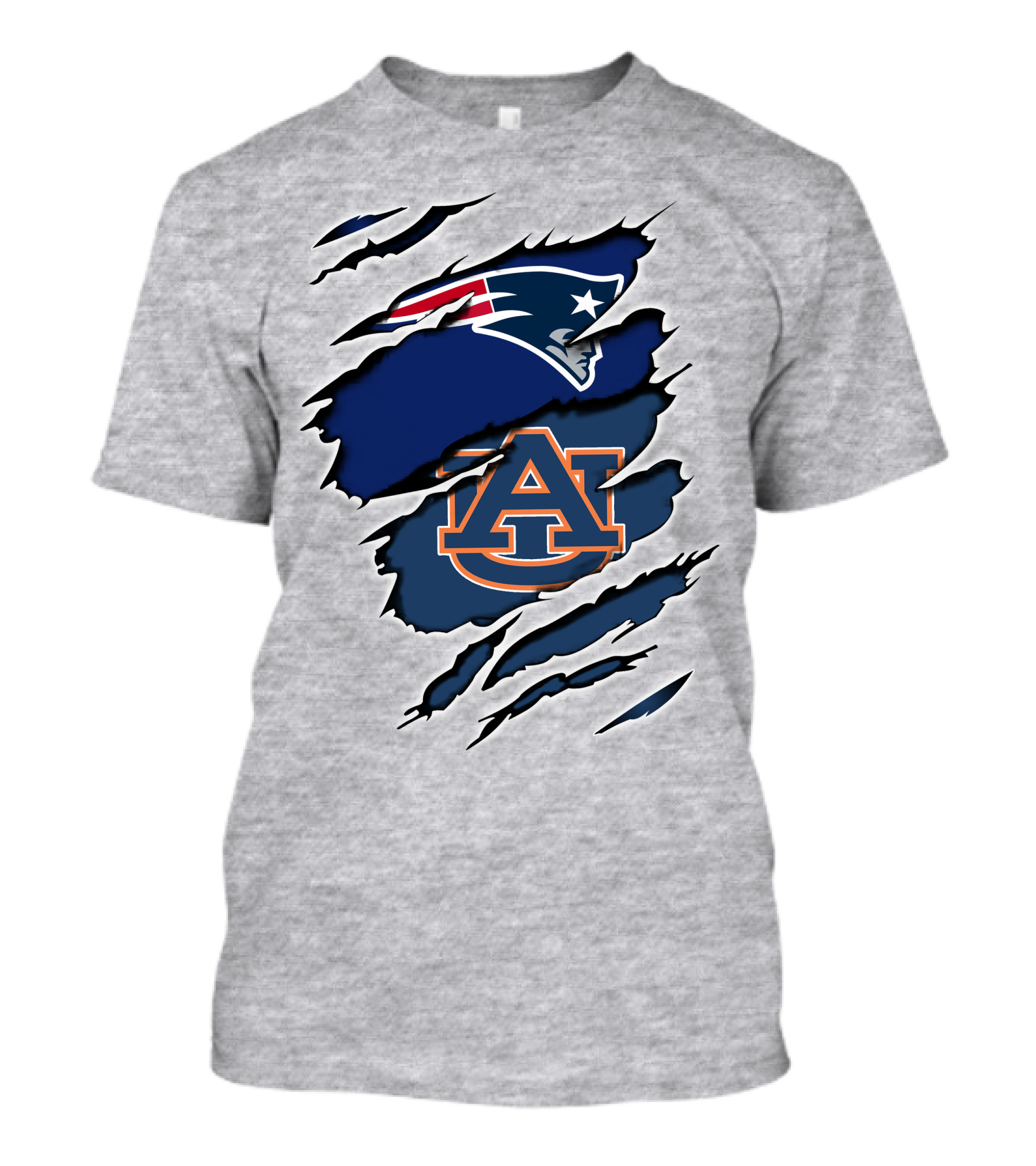 Patriots Auburn Tigers Logo Ripped T-Shirt