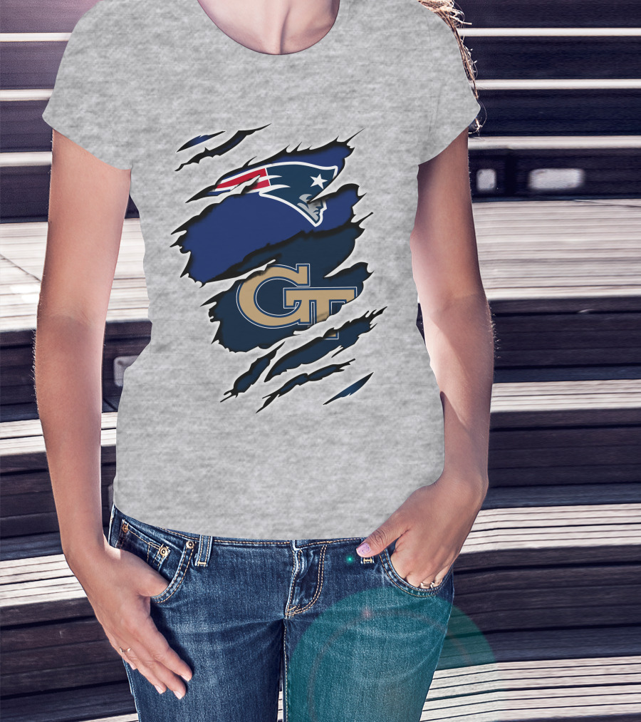 New England Patriots GT Tech Rip Claw Marks T-Shirt