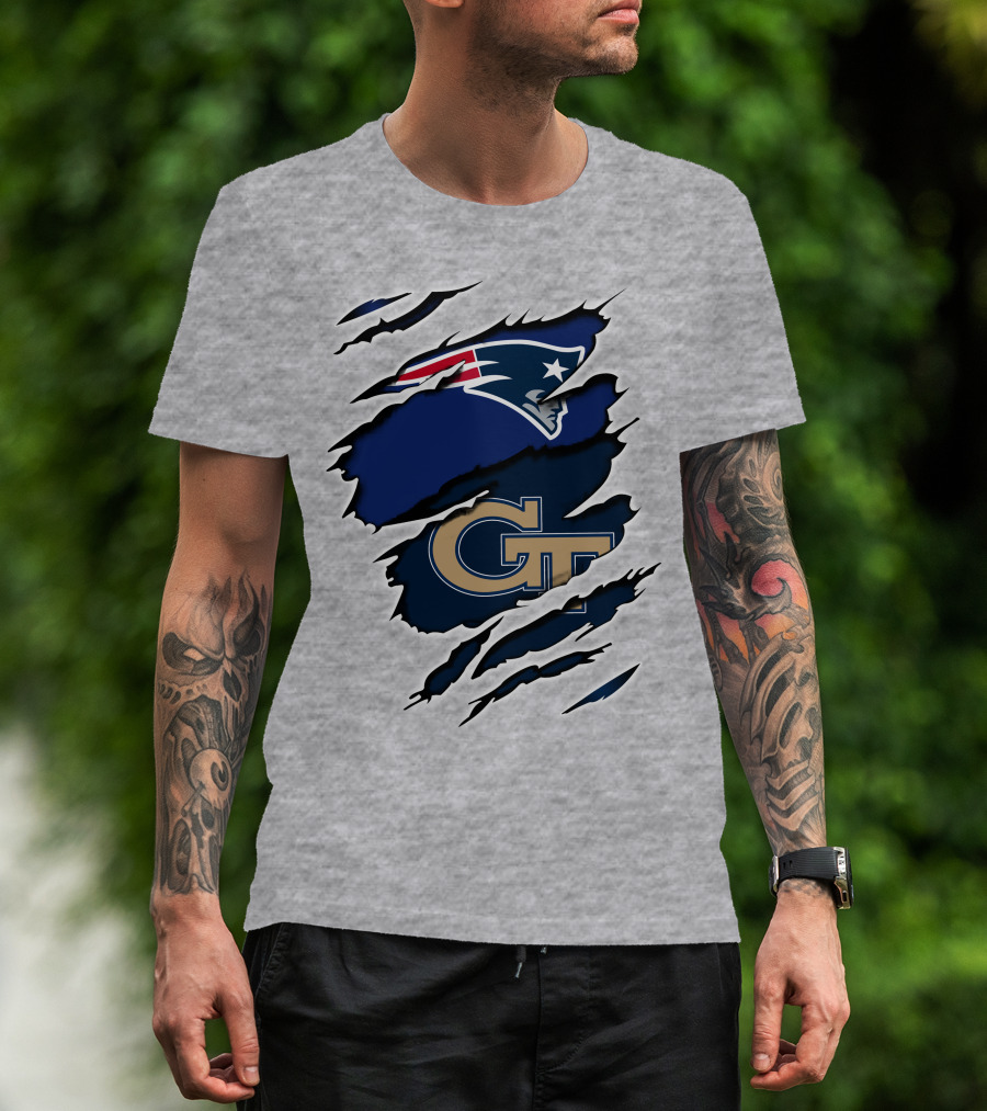 New England Patriots GT Tech Rip Claw Marks T-Shirt