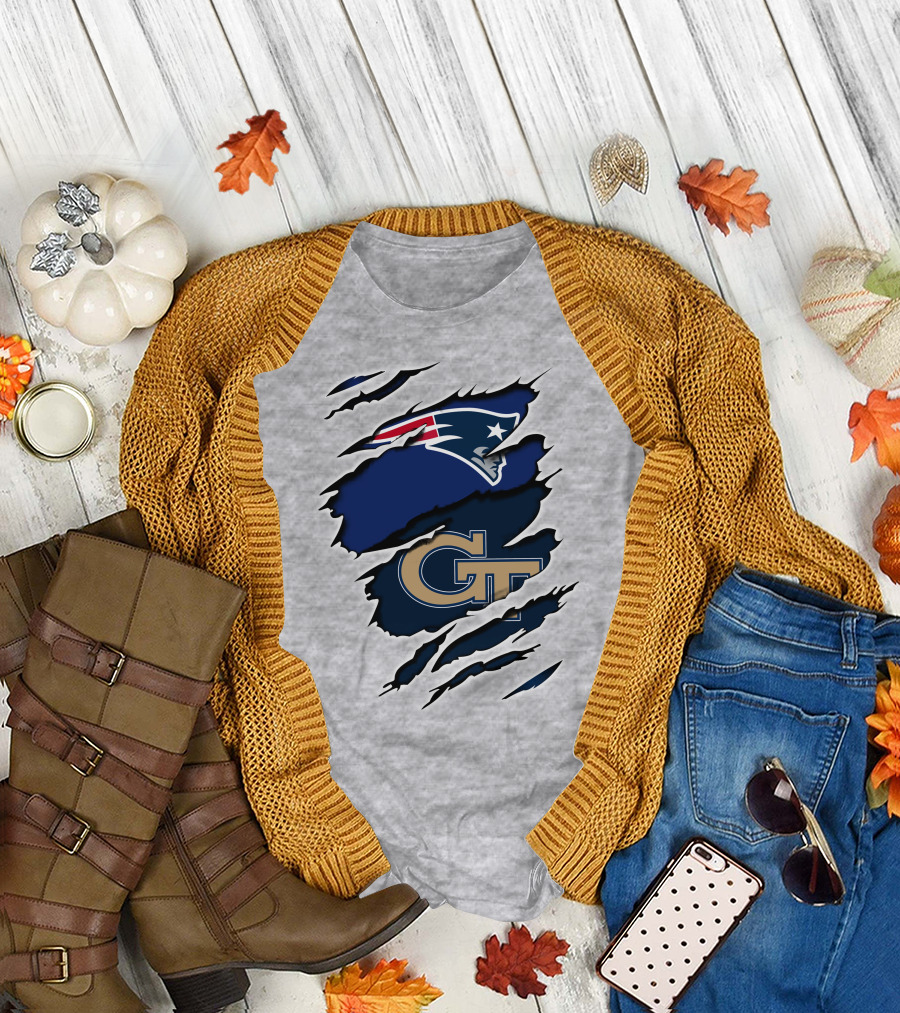 New England Patriots GT Tech Rip Claw Marks T-Shirt