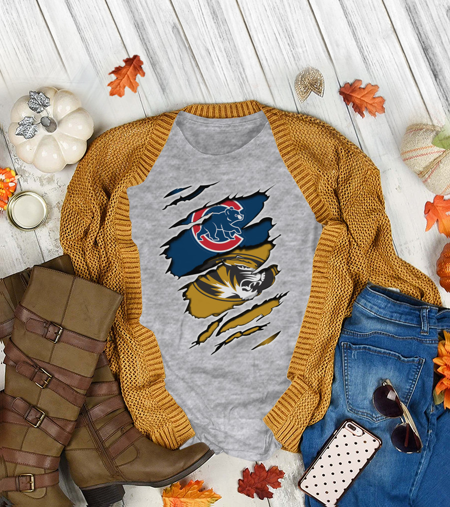 Cubs Missouri Mizzou Tigers Fan Mashup T-Shirt