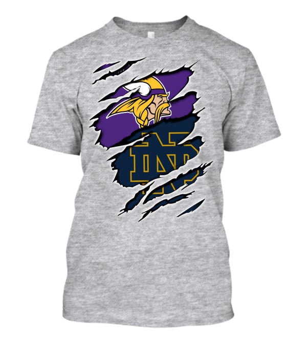Minnesota Vikings Notre Dame Fighting Irish Collaboration T-Shirt