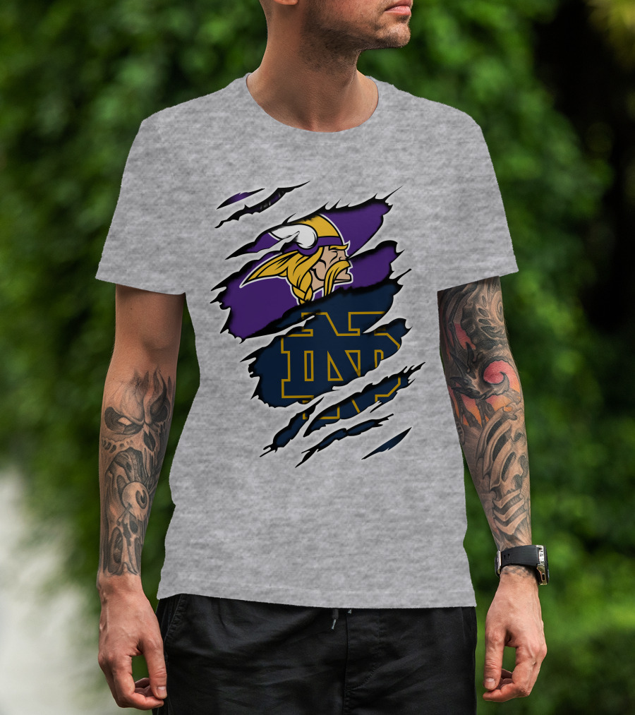 Minnesota Vikings Notre Dame Fighting Irish Collaboration T-Shirt