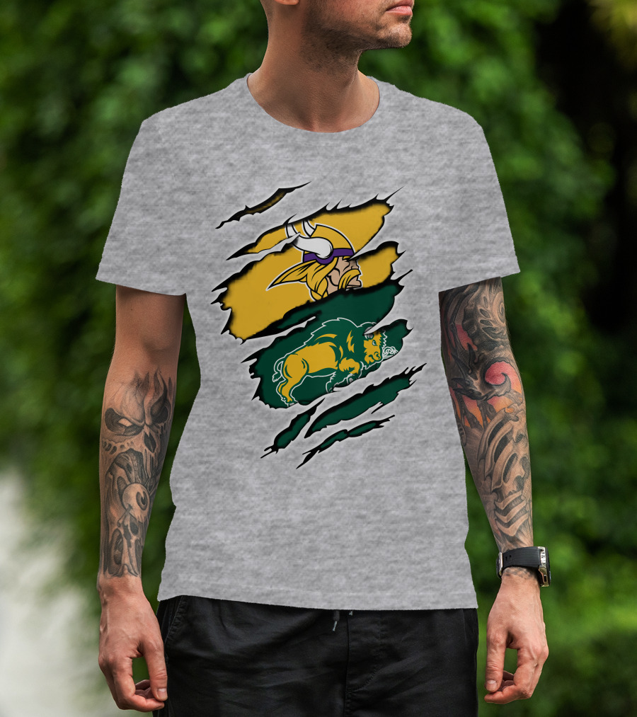 Minnesota Vikings North Dakota State Bison Claw Marks T-Shirt