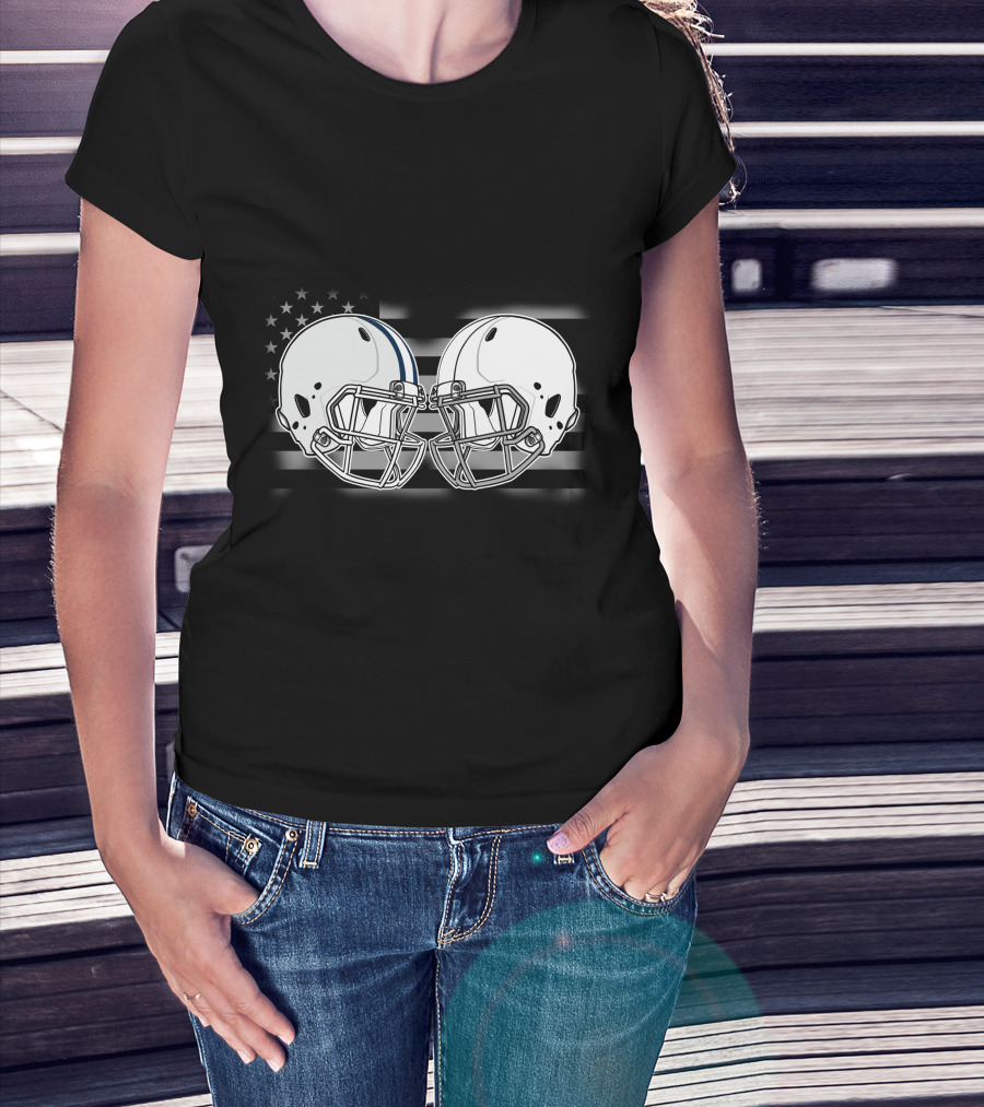 Cow Aggies Football Helmets American Flag T-Shirt