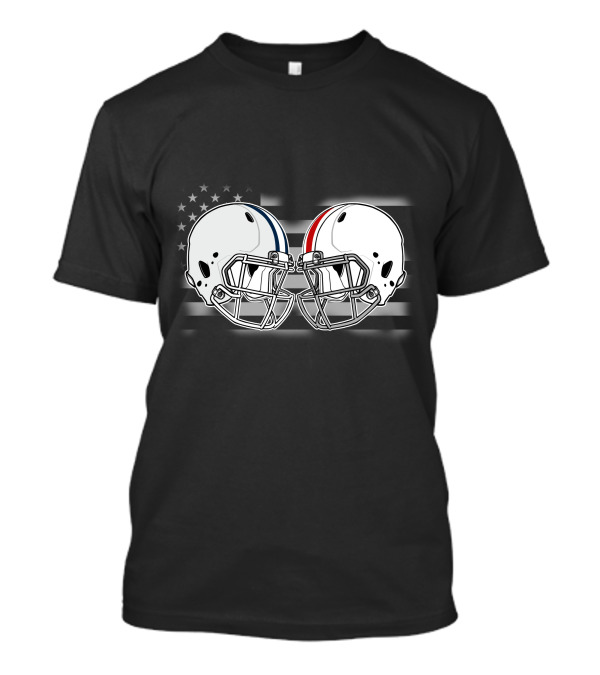 Cowboys Cornhuskers Football Rivalry Helmets American Flag T-Shirt