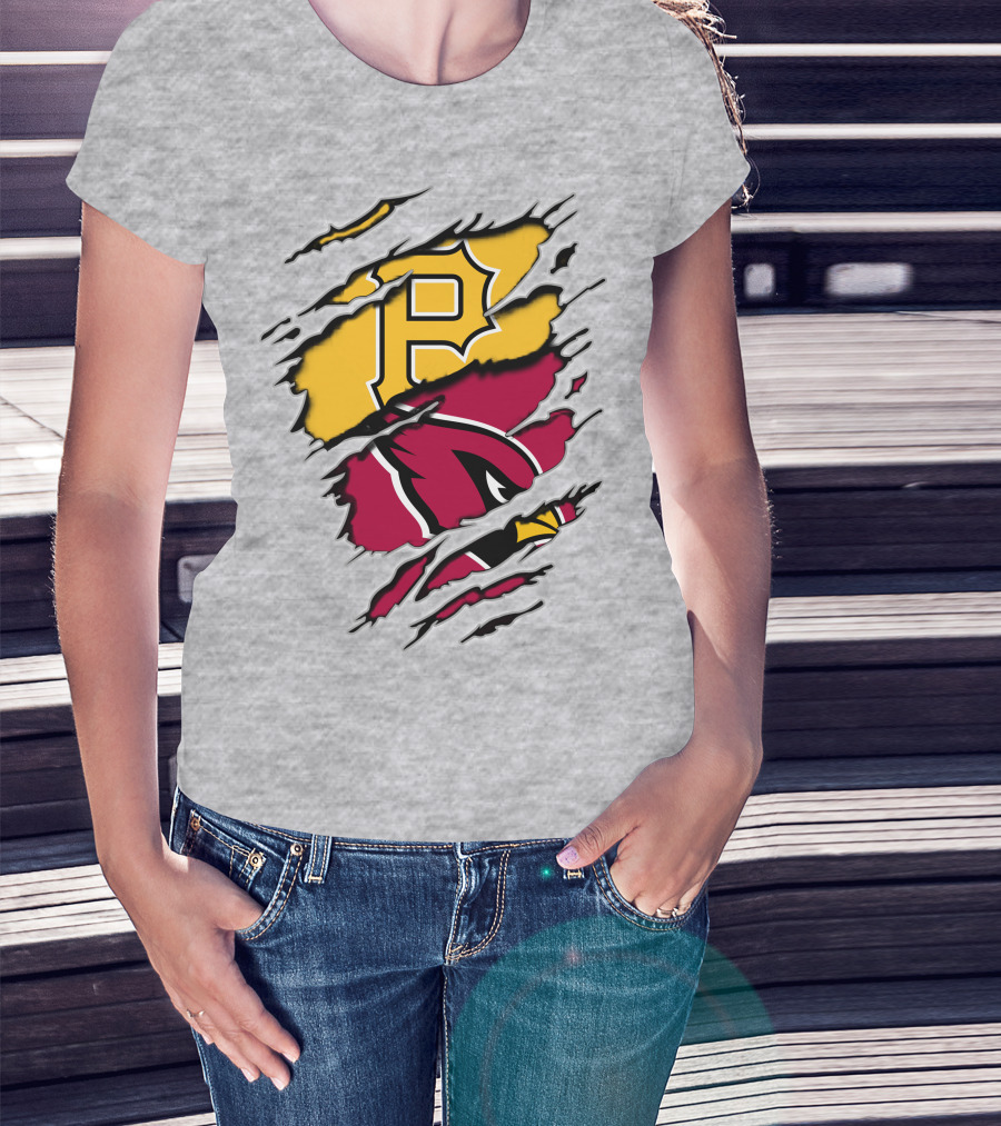 Cardinals And Pirates Logo Mashup T-Shirt