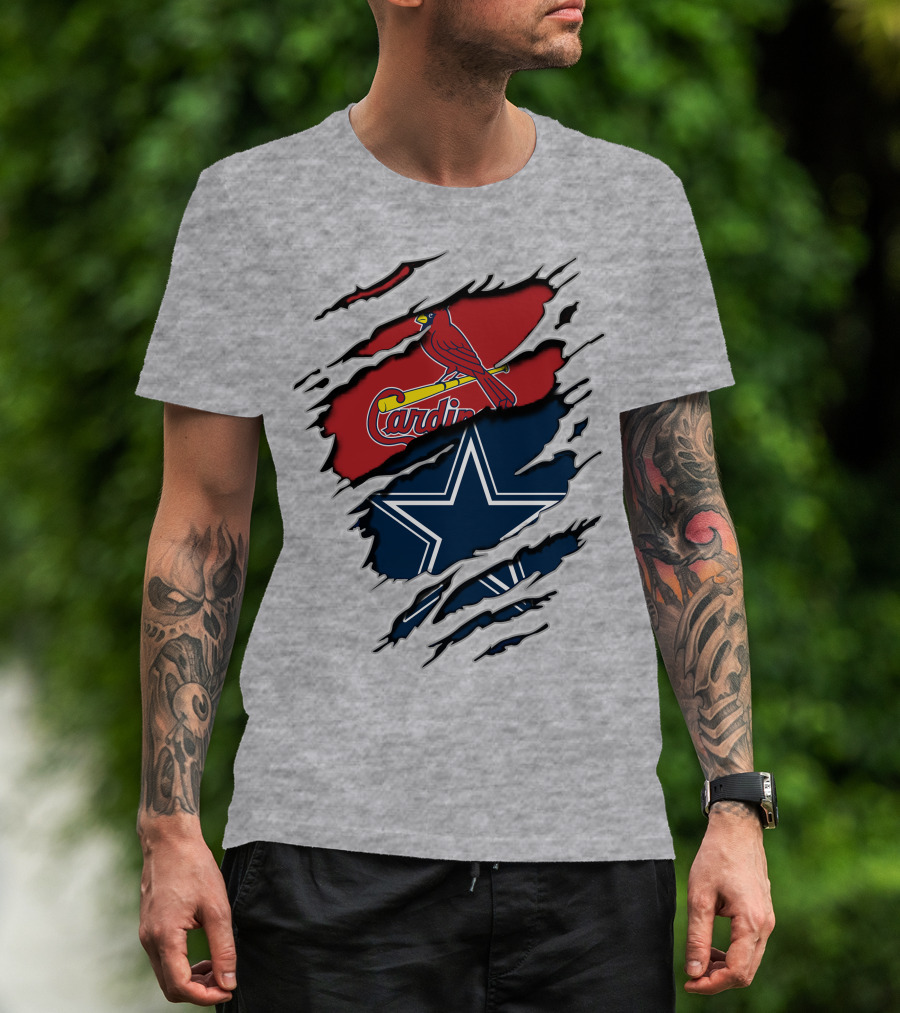 Cardinals Cowboys Logo Mashup T-Shirt