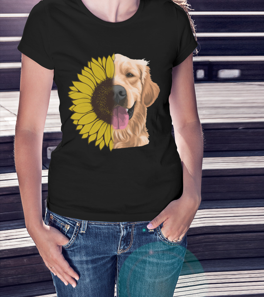 Golden Retriever Sunflower Fusion T-Shirt