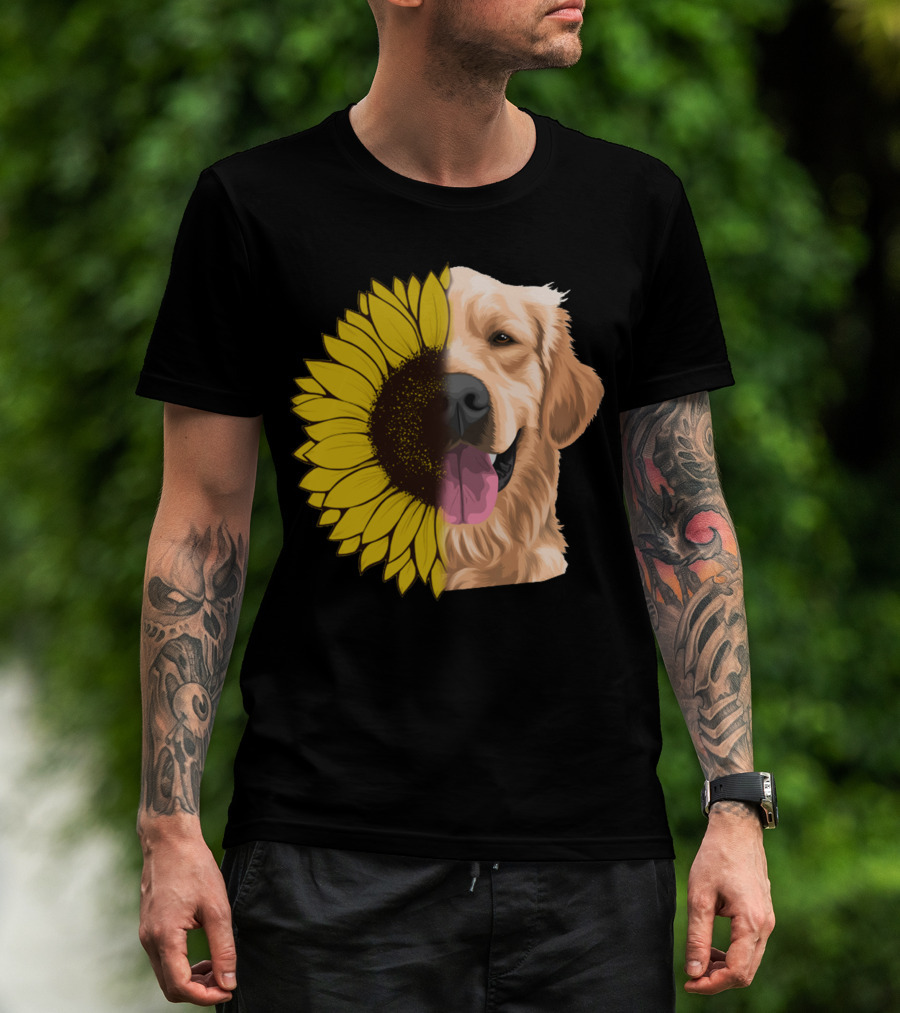 Golden Retriever Sunflower Fusion T-Shirt