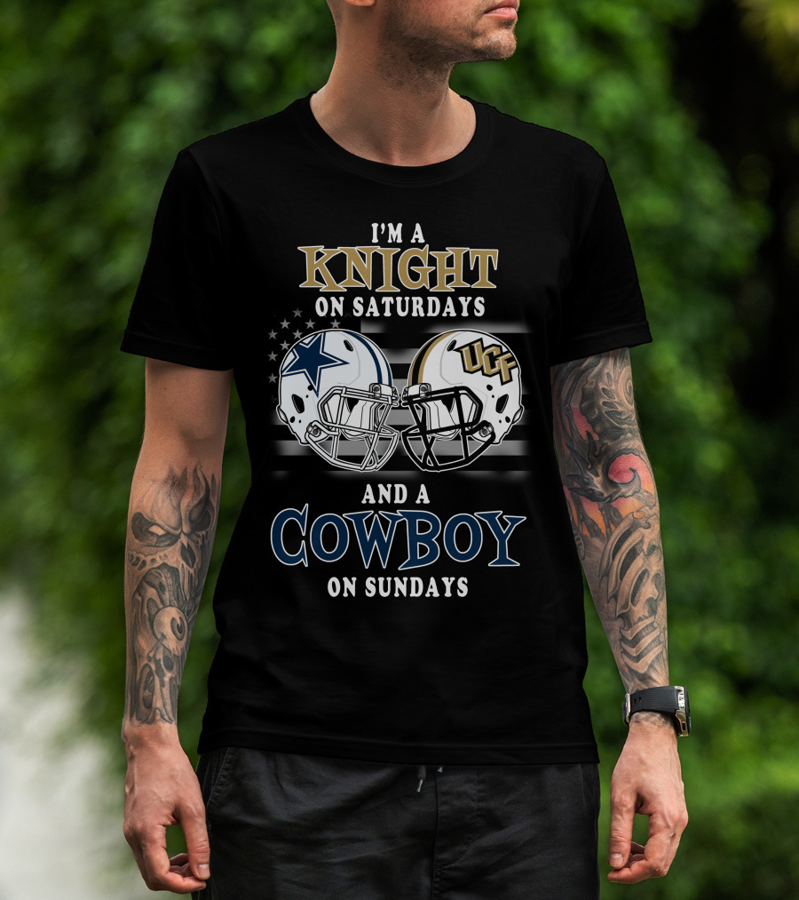 I'm A Knight On Saturdays And A Cowboy On Sundays Ucf Cowboys Football Helmets T-Shirt