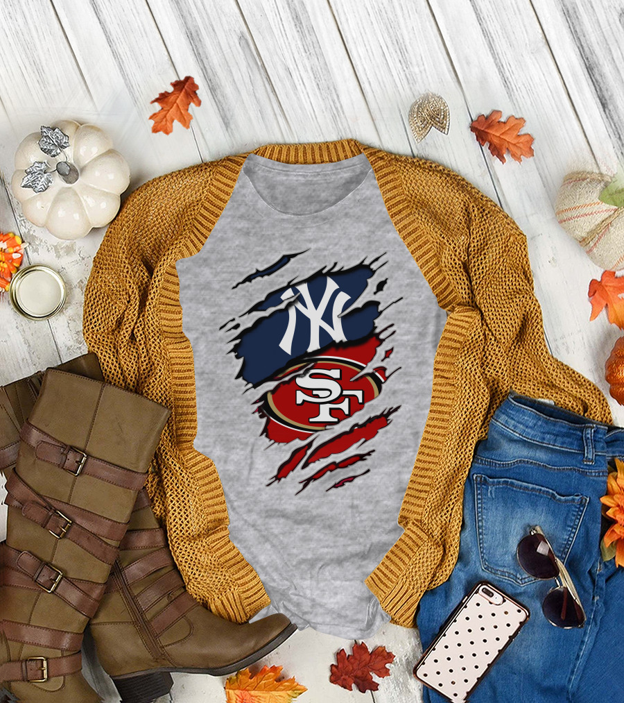 49ers Sf Yankees Ny Sports Fusion T-Shirt