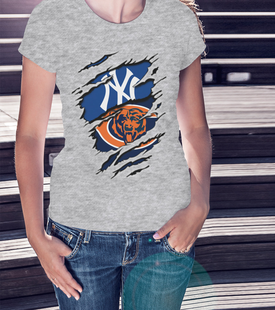 Chicago Bears New York Yankees Mashup T-Shirt
