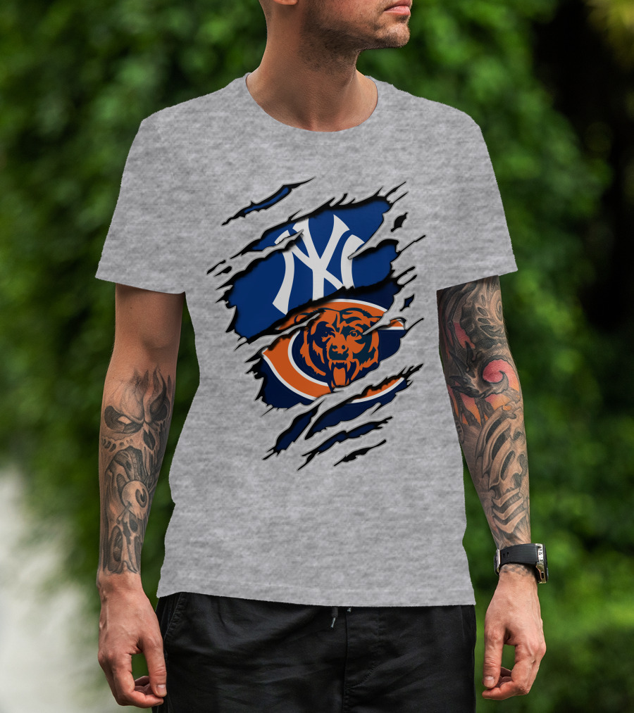 Chicago Bears New York Yankees Mashup T-Shirt