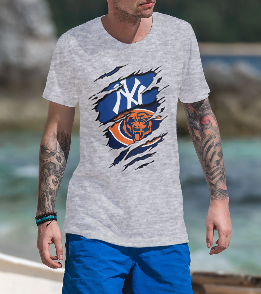 Chicago Bears New York Yankees Mashup T-Shirt