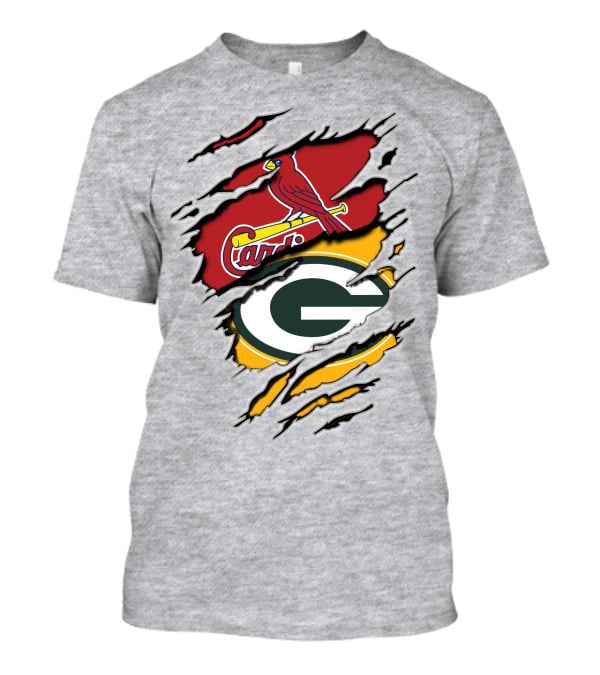 Green Bay Packers Arizona Cardinals Baseball Football Logo Mashup T-Shirt