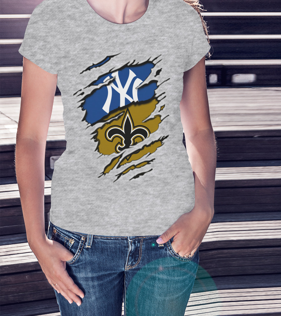 New York Yankees New Orleans Saints Dual T-Shirt