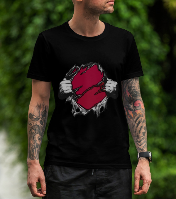 Bama Crimson Ripped Superhero T-Shirt