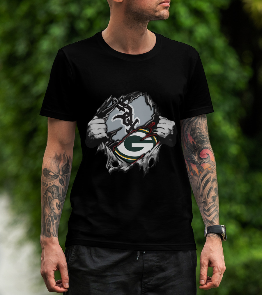 Whitesox Packers Tear-Away Logo Fusion T-Shirt
