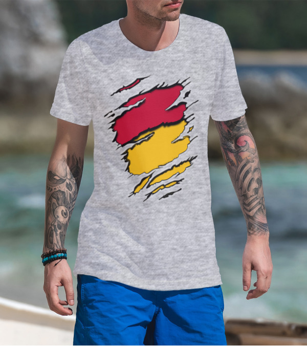 5Stee Red And Yellow Scratch Marks T-Shirt