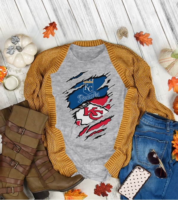 KC Royals KC Chiefs Torn Claw Marks T-Shirt