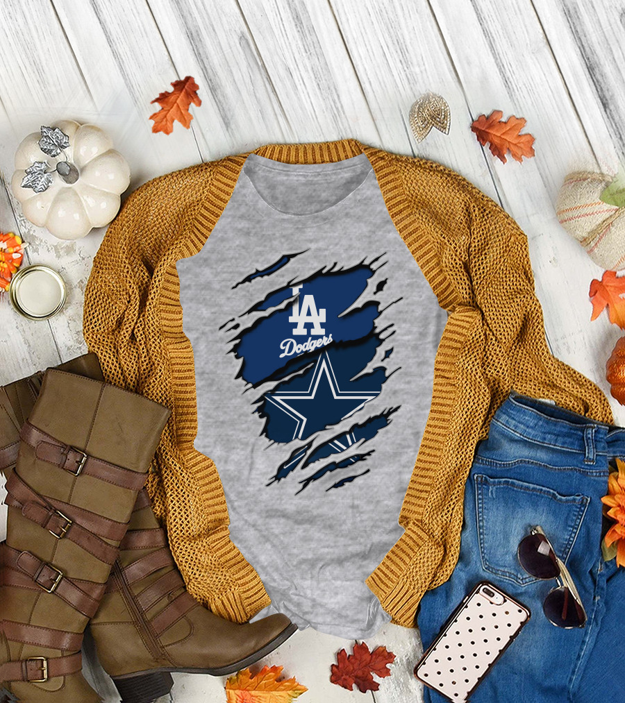 LA Dodgers and Cowboys Star Iconography T-Shirt