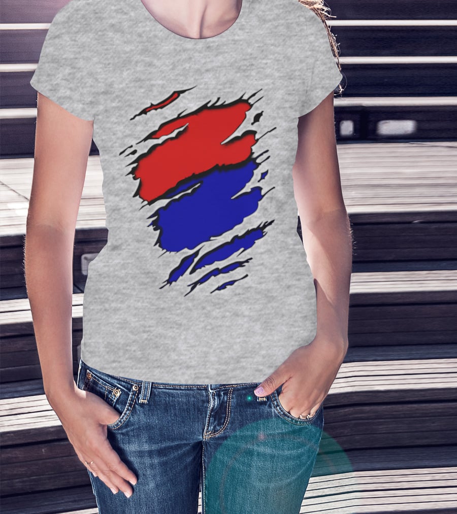 Buc Du Red Blue Claw Marks T-Shirt