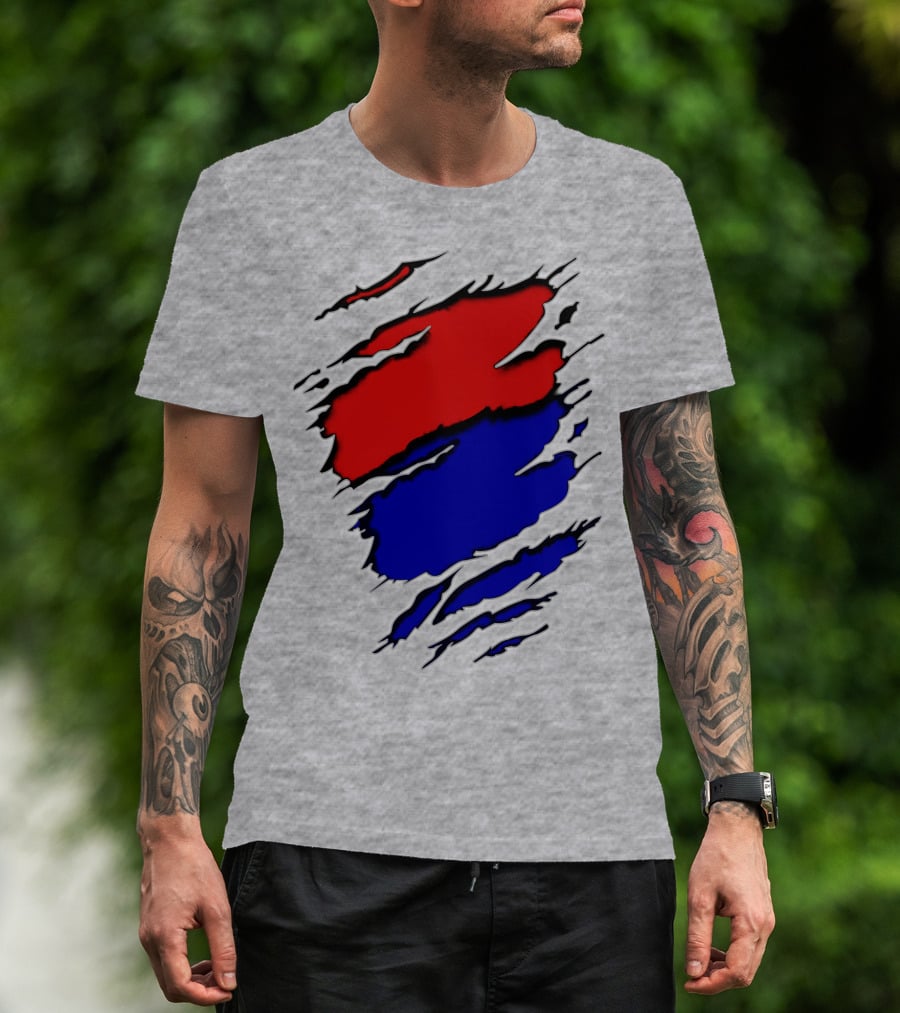 Buc Du Red Blue Claw Marks T-Shirt