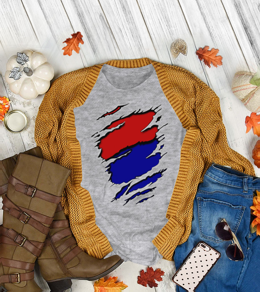 Buc Du Red Blue Claw Marks T-Shirt