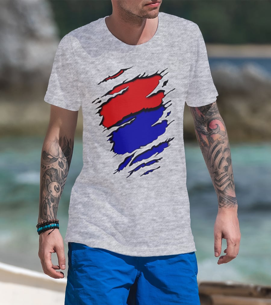 Buc Du Red Blue Claw Marks T-Shirt