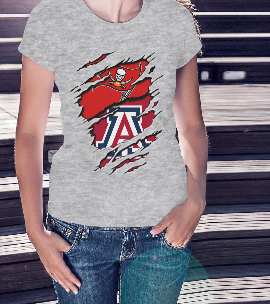 Buccaneers Arizona Wildcats Football Logo Crossover T-Shirt