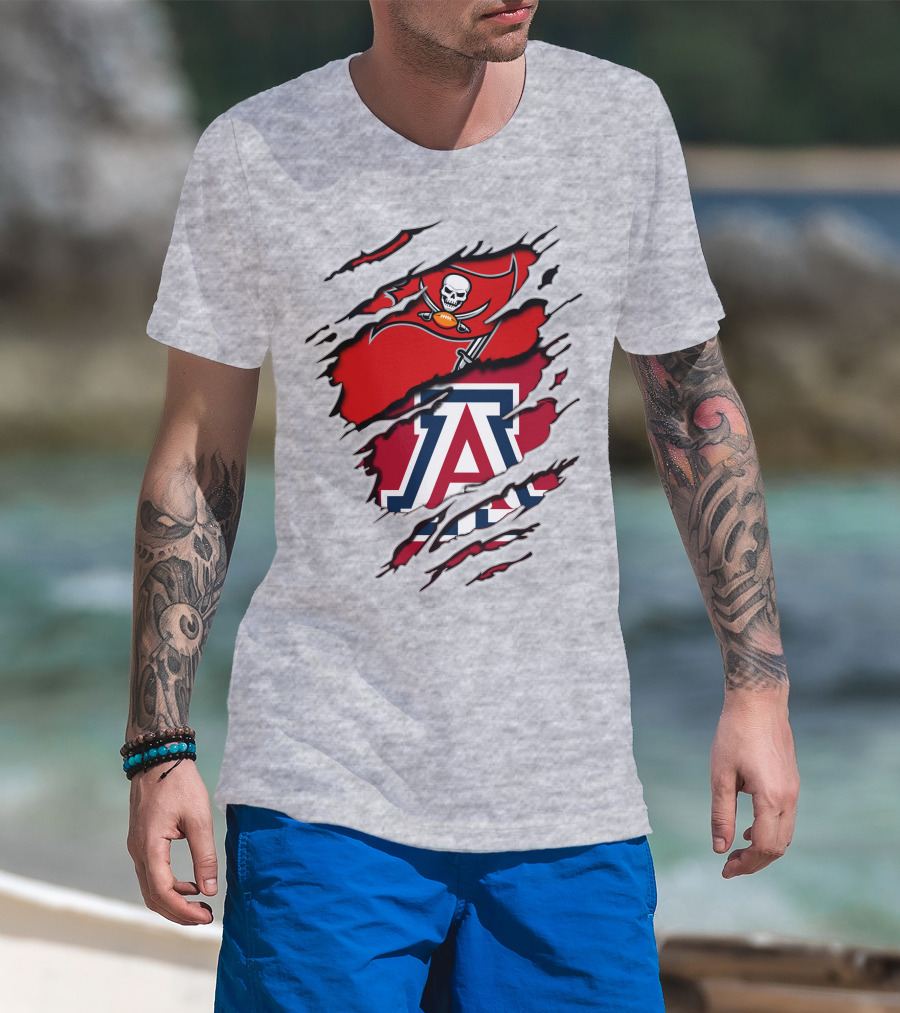 Buccaneers Arizona Wildcats Football Logo Crossover T-Shirt