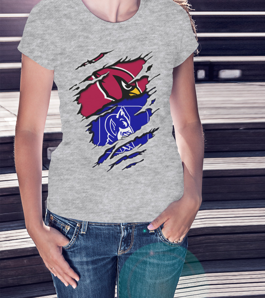 Cardinals And Duke Blue Devils Split T-Shirt