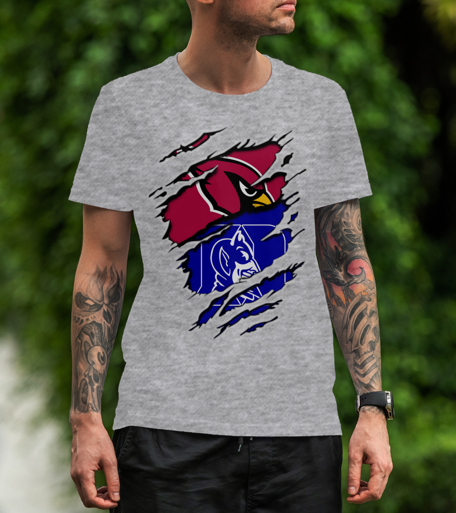 Cardinals And Duke Blue Devils Split T-Shirt