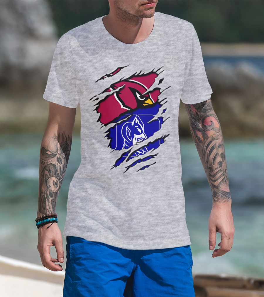 Cardinals And Duke Blue Devils Split T-Shirt