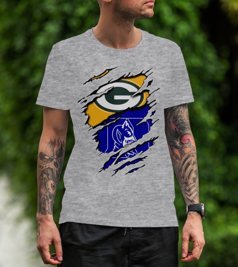 Green Bay Packers Duke Blue Devils Fusion T-Shirt