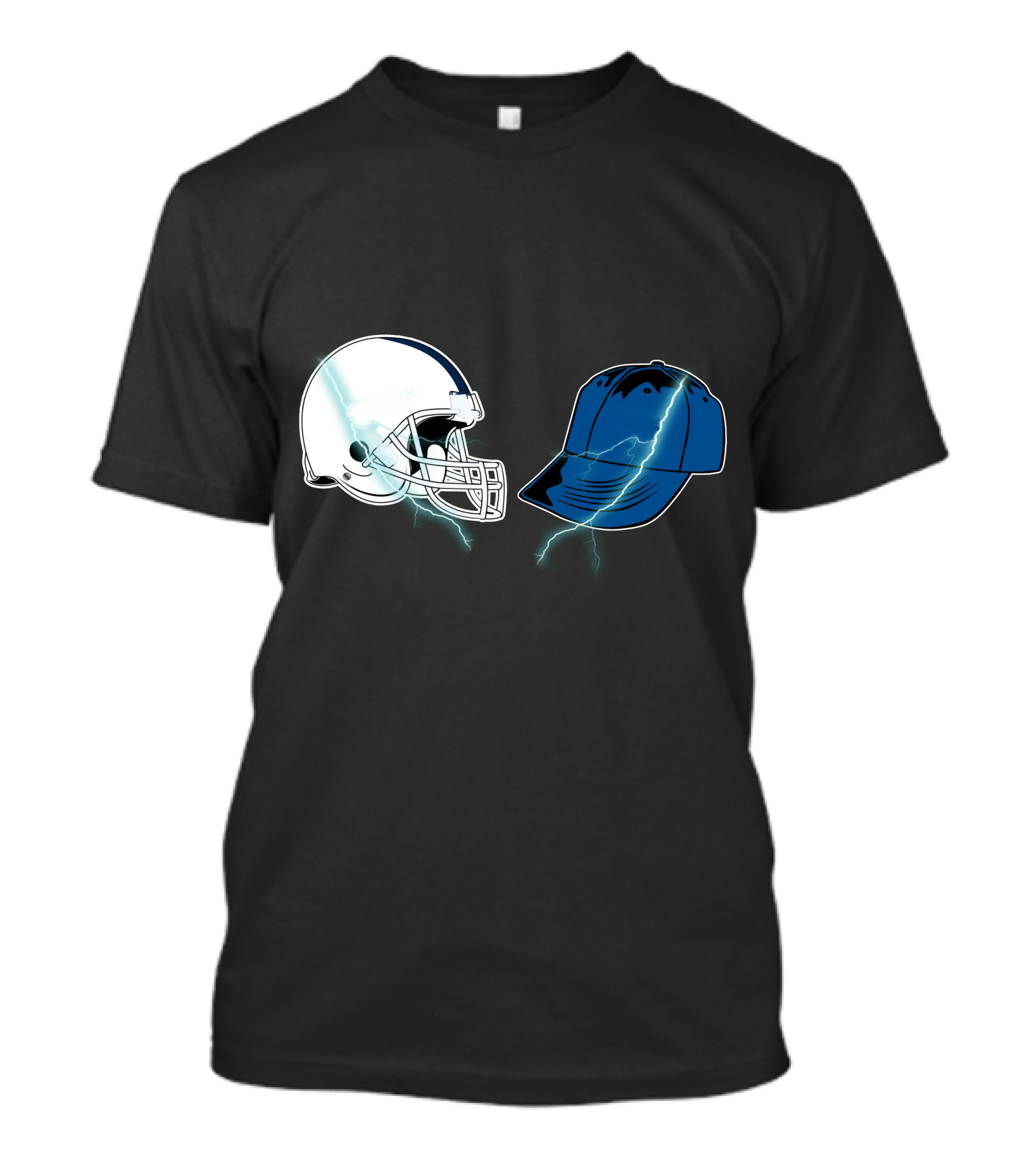 Football Helmet Cap Lightning Showdown T-Shirt