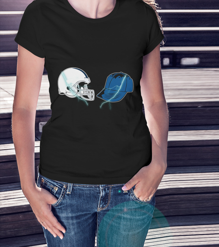 Football Helmet Cap Lightning Showdown T-Shirt