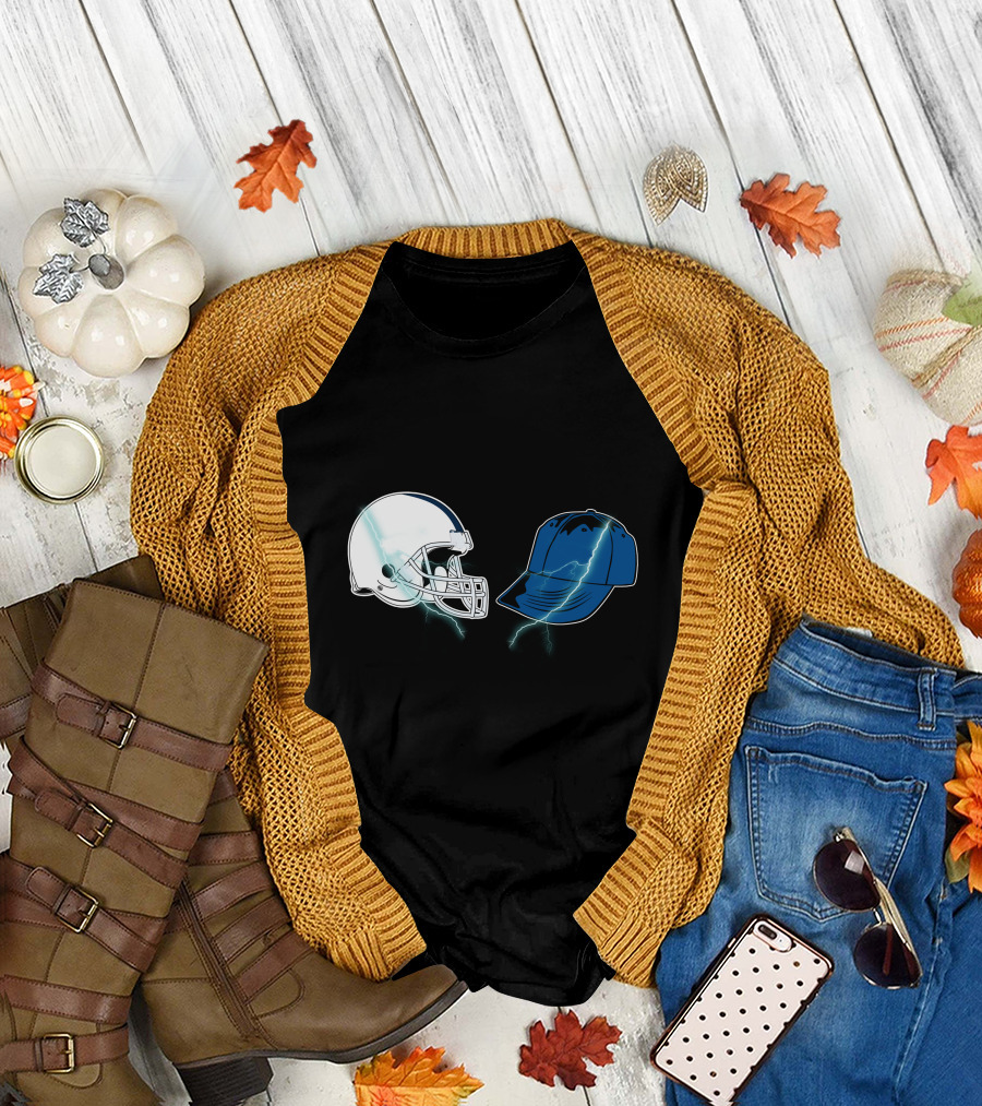 Football Helmet Cap Lightning Showdown T-Shirt