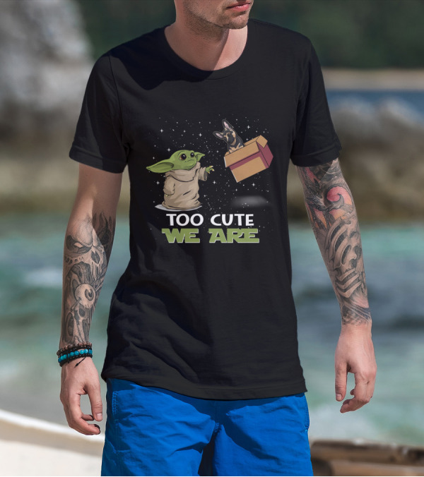 Too Cute We Are Baby Yoda And German Shepherd T-Shirt