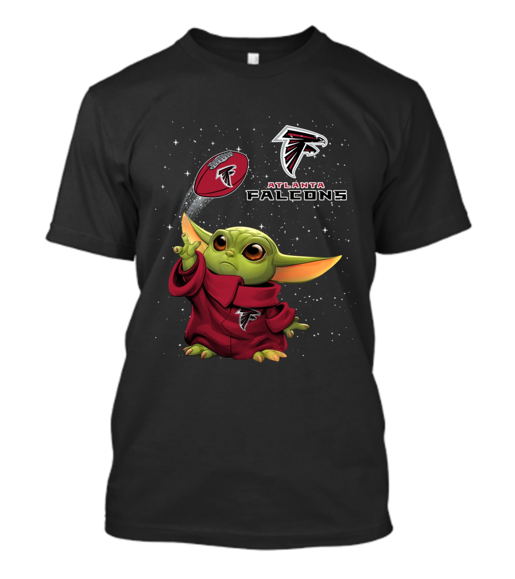 Atlanta Falcons Baby Yoda Star Wars Crossover Football Fan T-Shirt
