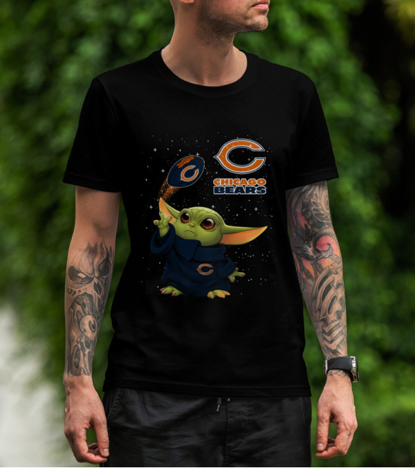 Baby Yoda Chicago Bears Football Force Magic T-Shirt
