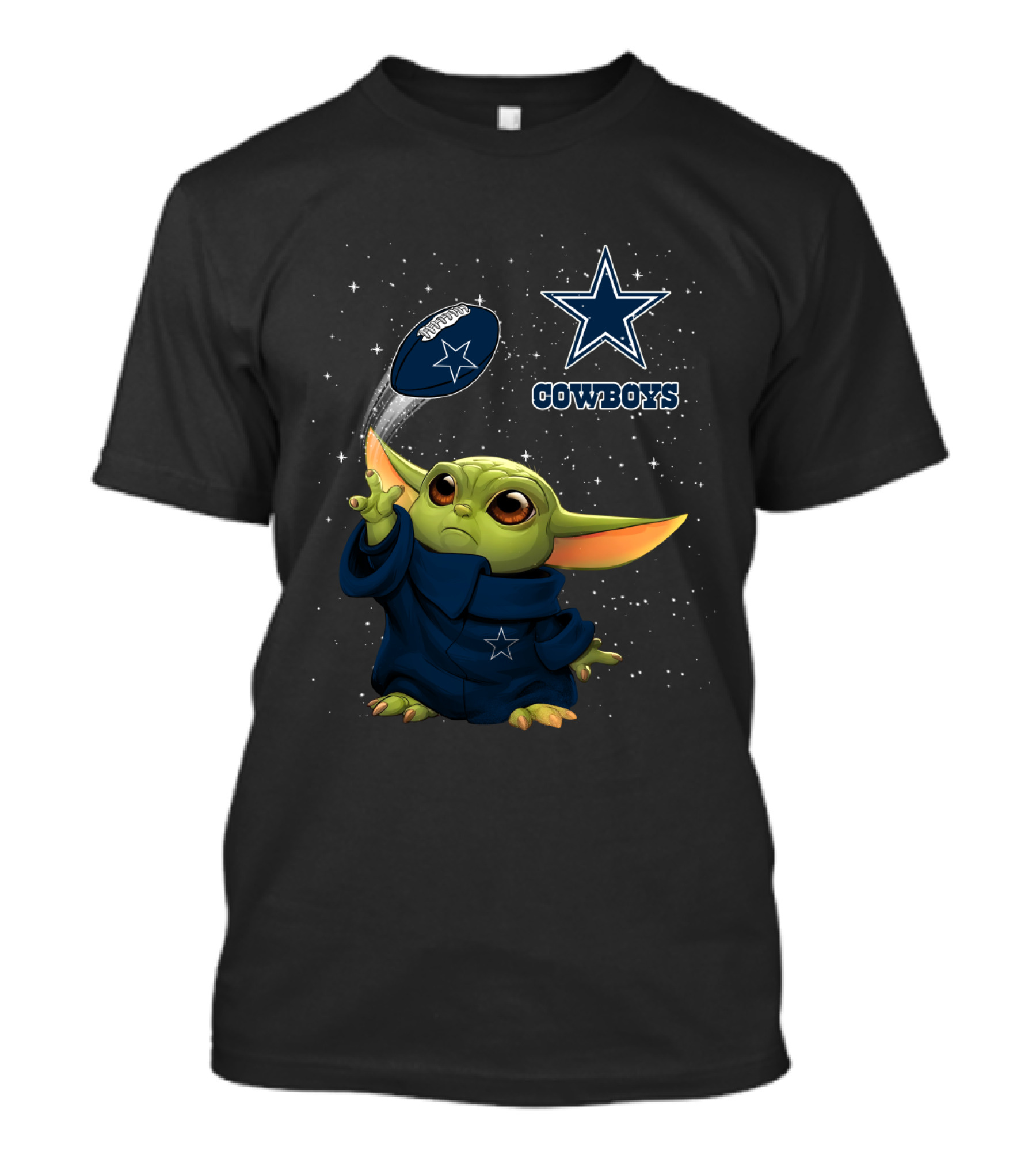 Baby Yoda Dallas Cowboys Star Football T-Shirt