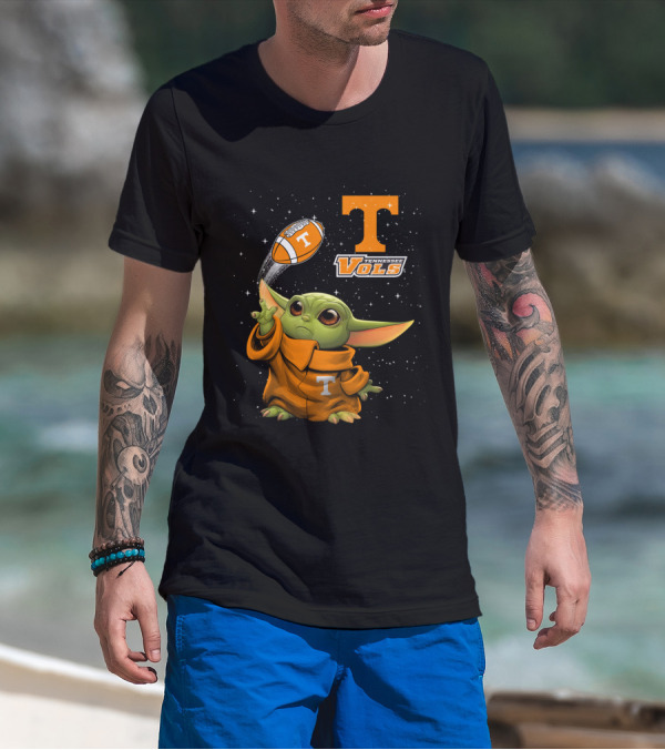 Baby Yoda Tennessee Vols Football Lovers T-Shirt