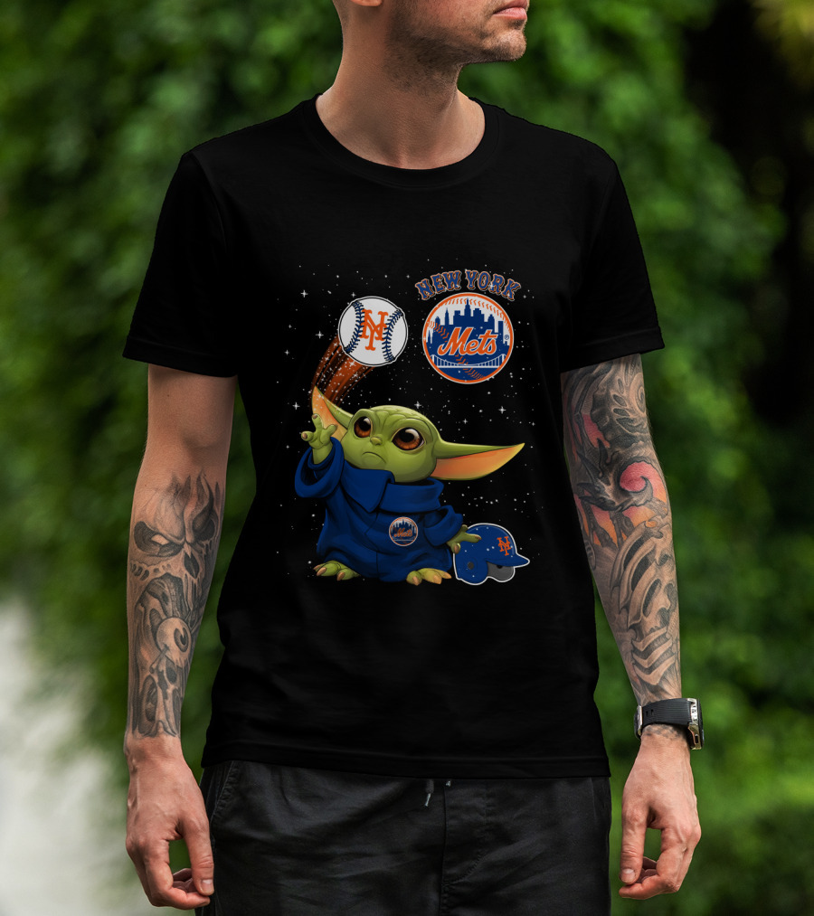 New York Mets Baby Yoda Baseball Star Wars Fans T-Shirt