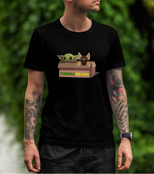Baby Yoda Friends We Are German Shepherd Box T-Shirt