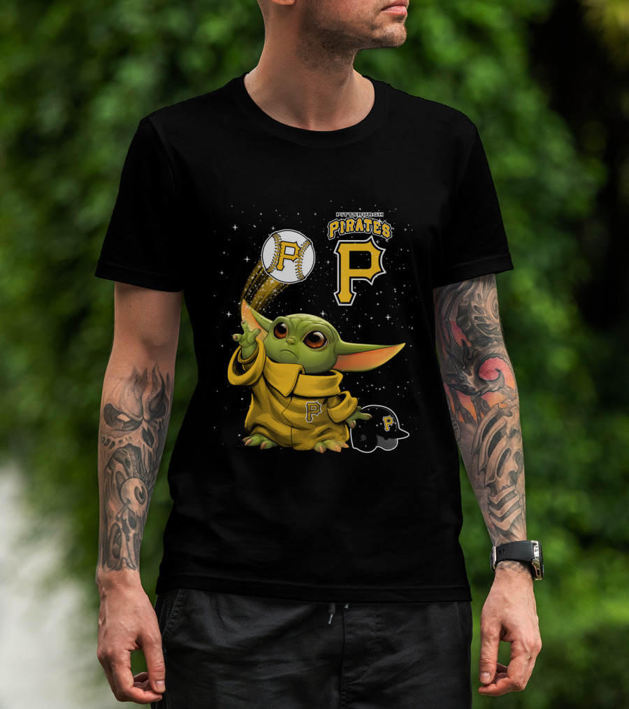 Pittsburgh Pirates Baseball And Adorable Green Character In Yellow Outfit T-Shirt