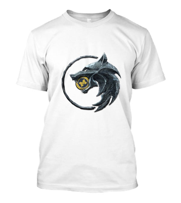 The Witcher Wolf School Emblem With Butterfly Badge T-Shirt