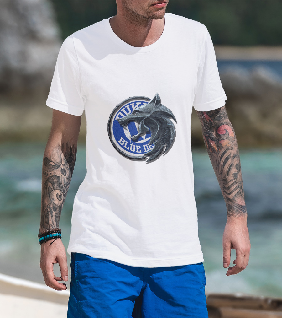 Duke Blue Devils Logo With Fierce Wolf Design Cht1Twnc2005 T-Shirt