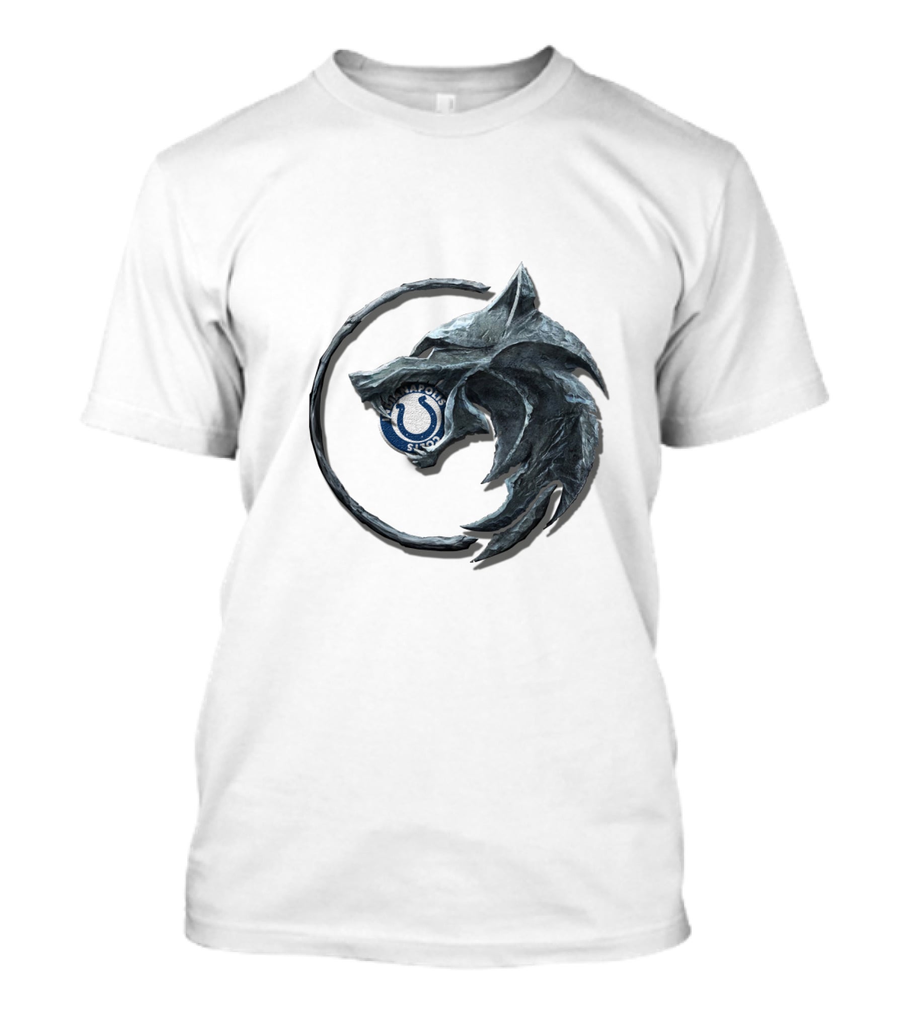 Indianapolis Colts Witcher Wolf Medallion T-Shirt